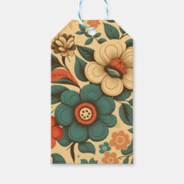  retro design floral pastel cadeaulabel