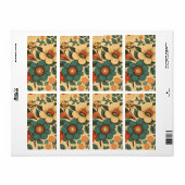  retro design floral pastel etiket (Full Sheet)