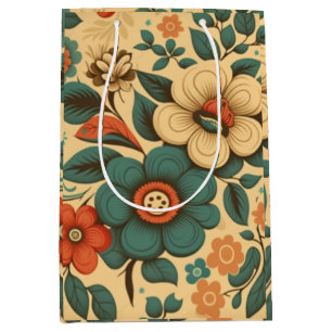 retro design floral pastel medium cadeauzakje
