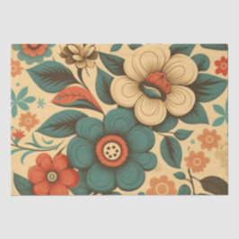  retro design floral pastel tissuepapier