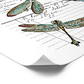 , Retro Design Frankreich - Libelle, Insekt Poster (Hoek)