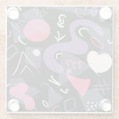 Retro design glazen onderzetters (Achterkant)