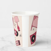 Retro design in verschillende tinten roze papieren bekers (Links)