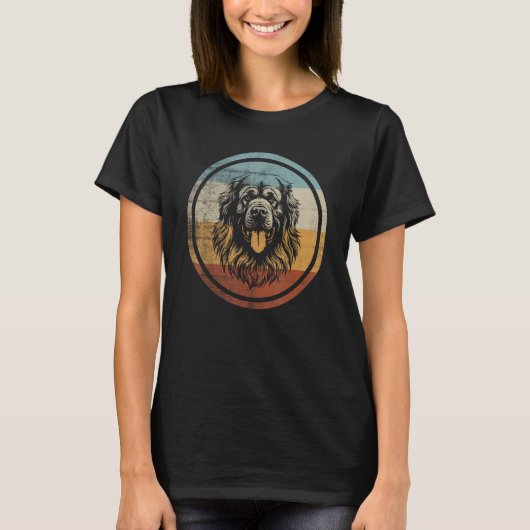 Retro Design Leonberger Dog T-shirt (Voorkant)