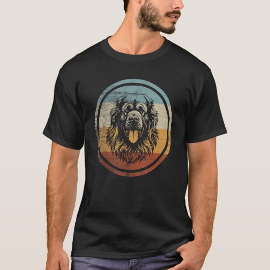 Retro Design Leonberger Dog T-shirt (Voorkant)