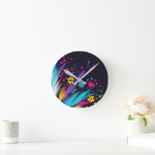 Retro Design on a 1970's Design Style Wall Ronde Klok (Huis)