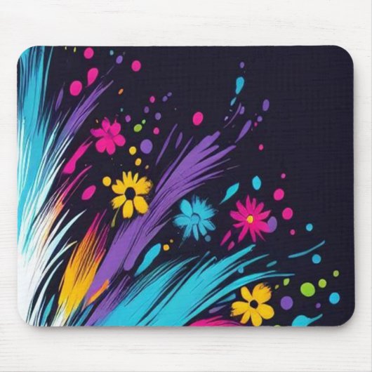 Retro Design on a 1970's Thick Computer Mousepad Muismat (Voorkant)