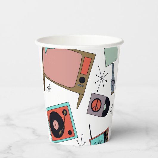 Retro-design Papieren Bekers (Achterkant)