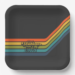 Retro design papieren borden uit 1978 bordje