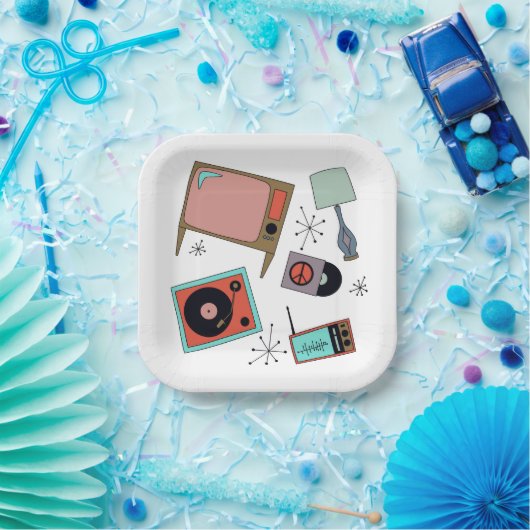 Retro-design Papieren Bordje (Feest)