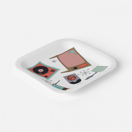 Retro-design Papieren Bordje (Gebogen)