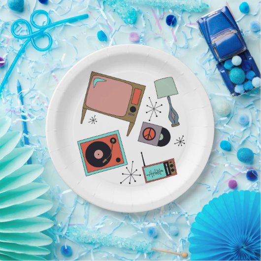 Retro-design Papieren Bordje (Feest)
