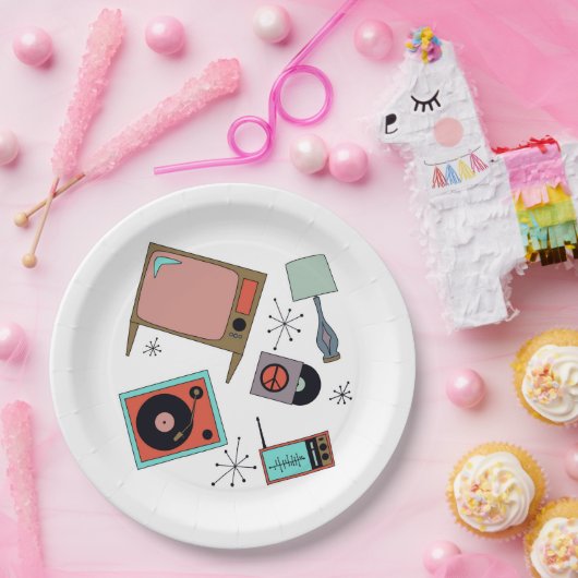 Retro-design Papieren Bordje (Feest)