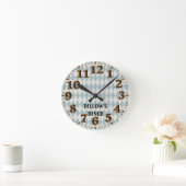 Retro Design Personalized Clock Sjabloon Ronde Klok (Huis)