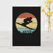Retro Design Ski Gift Throwback Downhill Skier Kaart (Gele Bloem)