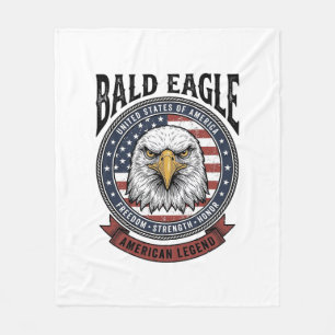 Retro Design T-shirt met Amerikaanse Adelaar en Pa Fleece Deken
