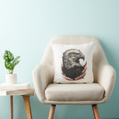 Retro Design T-shirt met Gravure van Amerikaanse A Kussen (Stoel)
