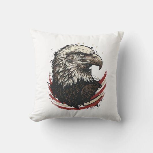 Retro Design T-shirt met Gravure van Amerikaanse A Kussen (Voorkant)