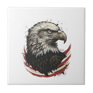 Retro Design T-shirt met Gravure van Amerikaanse A Tegeltje