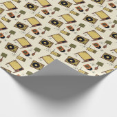 Retro design van platen, T.V., radio Cadeaupapier (Hoek)