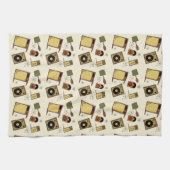 Retro design van T.V.'s, records Theedoek (Horizontaal)