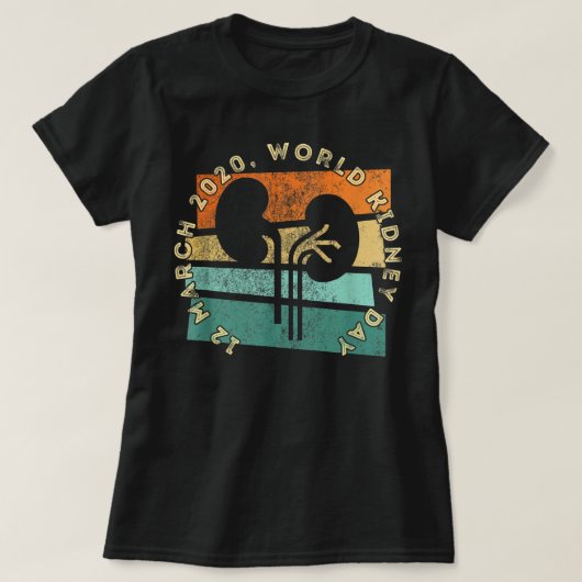 'Retro Design WORLD KIDNEY DAG' T-shirt (Design voorkant)