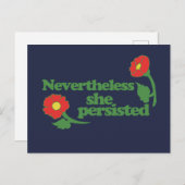 Retro Desondanks bleef ze rode klaproos Briefkaart (Voorkant / Achterkant)