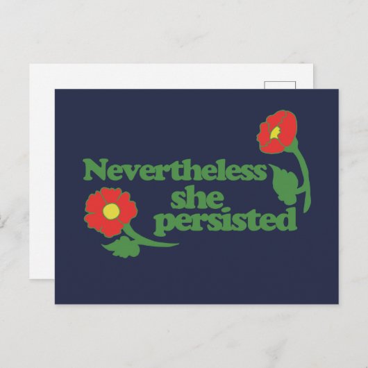 Retro Desondanks bleef ze rode klaproos Briefkaart (Voorkant / Achterkant)