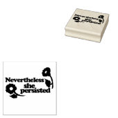 Retro Desondanks bleef ze rode klaproos Rubberstempel (Gestempeld)