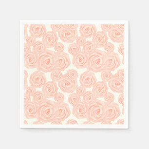 Retro dessert servetten met gespoten rozen van gla