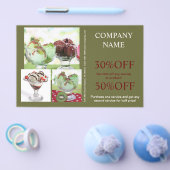 Retro dessert sundae ijsje flyer (Enkel)