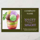 Retro dessert sundae sweets ijs flyer (Voorkant)
