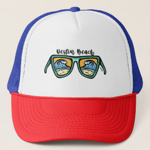 Retro Destin Beach het kunstwerk is in beide kante Trucker Pet