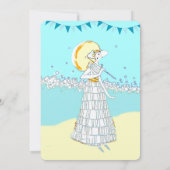 Retro Destination Beach Wedding Vrijgezellenfeest Kaart (Achterkant)