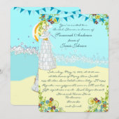 Retro Destination Beach Wedding Vrijgezellenfeest Kaart (Voorkant / Achterkant)