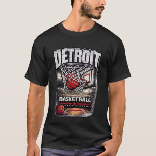 Retro Detroit-basketbal Streetwear Grafisch T-shirt