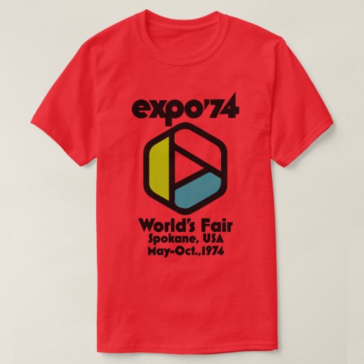 Retro Deunct Expo 74 Werelden Fair Spokane Washing T-shirt (Design voorkant)