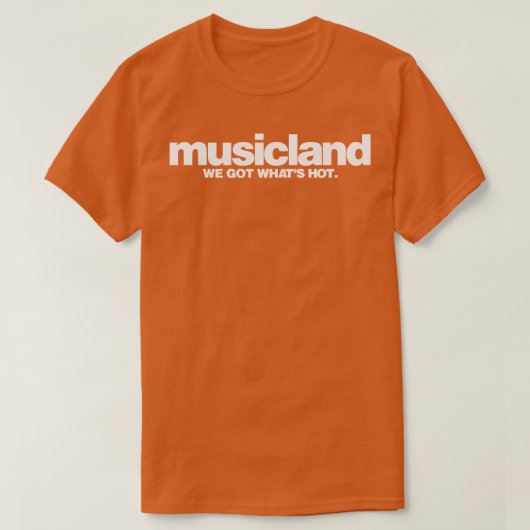 Retro Deunct Musicland Record Store T-shirt (Design voorkant)