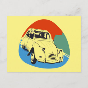 Retro Deux Chevaux de tinslak Briefkaart
