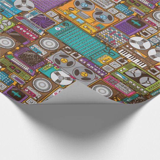 Retro Devices Recording Studio Cadeaupapier (Hoek)