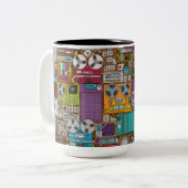 Retro Devices Recording Studio-Mok Tweekleurige Koffiemok (Voorkant links)