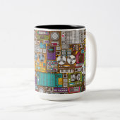 Retro Devices Recording Studio-Mok Tweekleurige Koffiemok (Voorkant rechts)