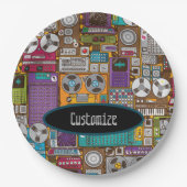 Retro Devices Recording Studio Papieren Bordje (Voorkant)