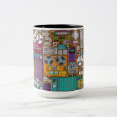 Retro Devices Recording Studio Tweekleurige Koffiemok (Center)