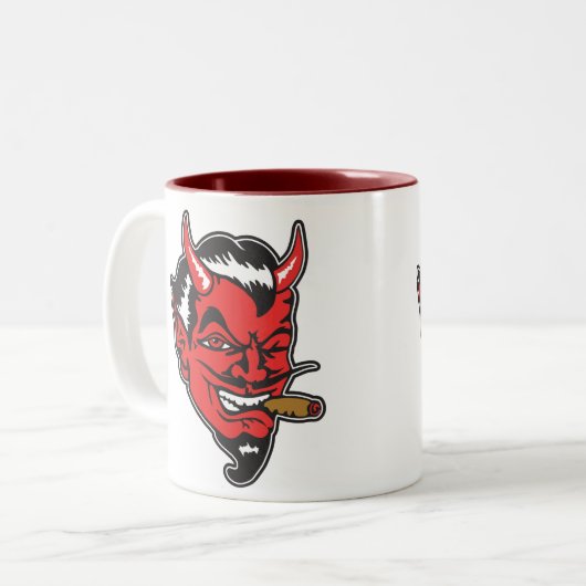 Retro Devil Head Coffee Mok (Voorkant links)