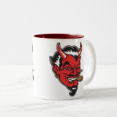 Retro Devil Head Coffee Mok (Voorkant rechts)