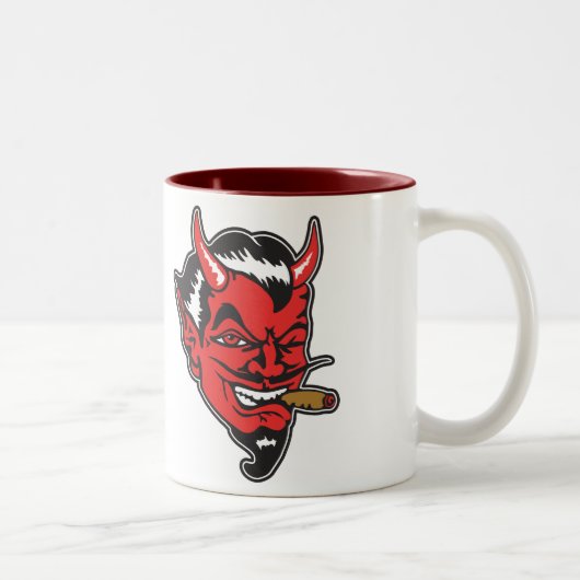 Retro Devil Head Coffee Mok (Rechts)