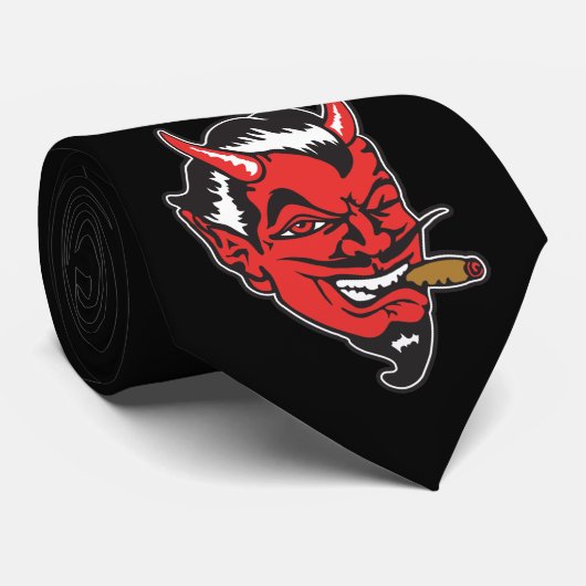 Retro Devil Head Stropdas (Opgerold)