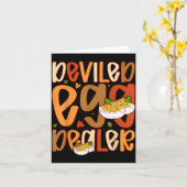 Retro Deviled Egg Er Thanksgiving Dinner Funny  Kaart (Gele Bloem)