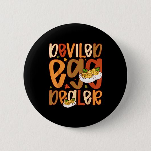 Retro Deviled Egg Er Thanksgiving Dinner Funny  Ronde Button 5,7 Cm (Voorkant)